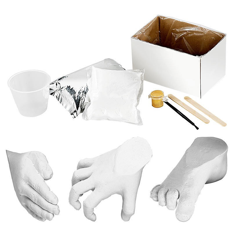 Gips-Abform-Set für 3D-Form von Baby-Füßchen oder -Händchen, 8-teilig