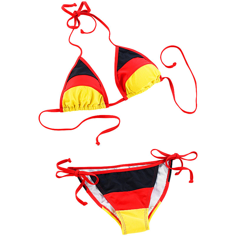 Bikini im schwarz-rot-goldenen Deutschland-Design, Gr. S