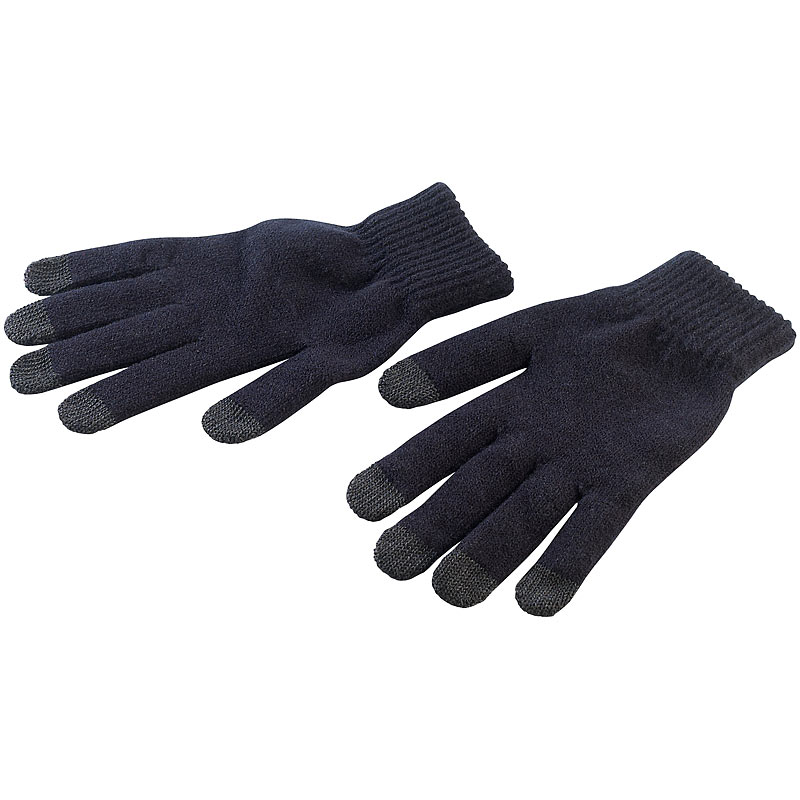 Strick-Handschuhe mit 5 Touchscreen-Fingerkuppen Gr. S