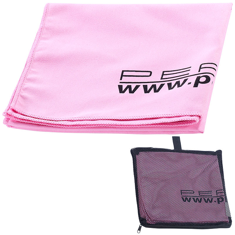 Extra saugfähiges Mikrofaser-Handtuch, 80 x 40 cm, rosa