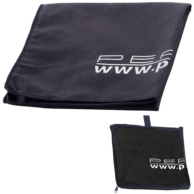 Extra saugfähiges Mikrofaser-Handtuch, 80 x 40 cm, schwarz
