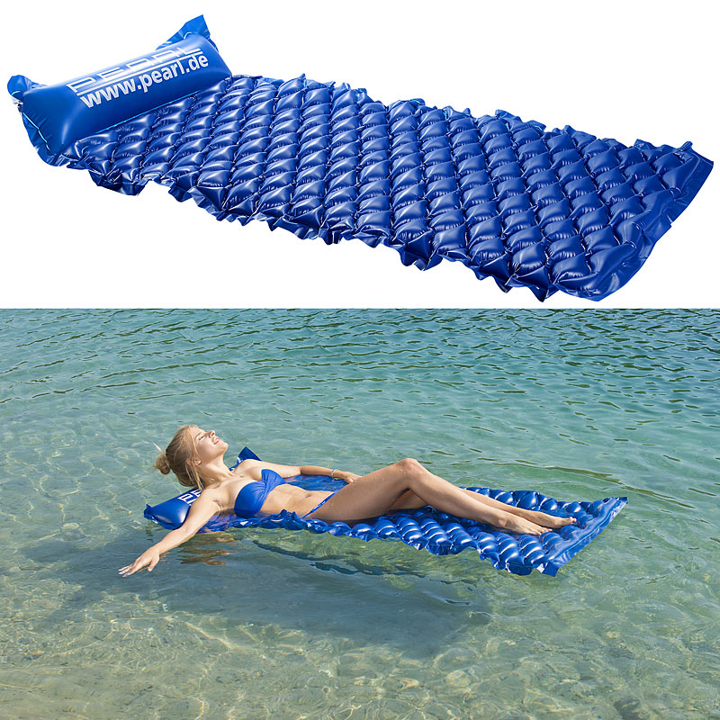 PEARL Aufblasbare Komfort-Wasser-Luftmatratze, 155 x 76 cm, bis 80 kg