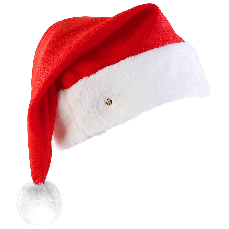 LED-Nikolausmütze mit leuchtendem Bommel, weiß blinkend
