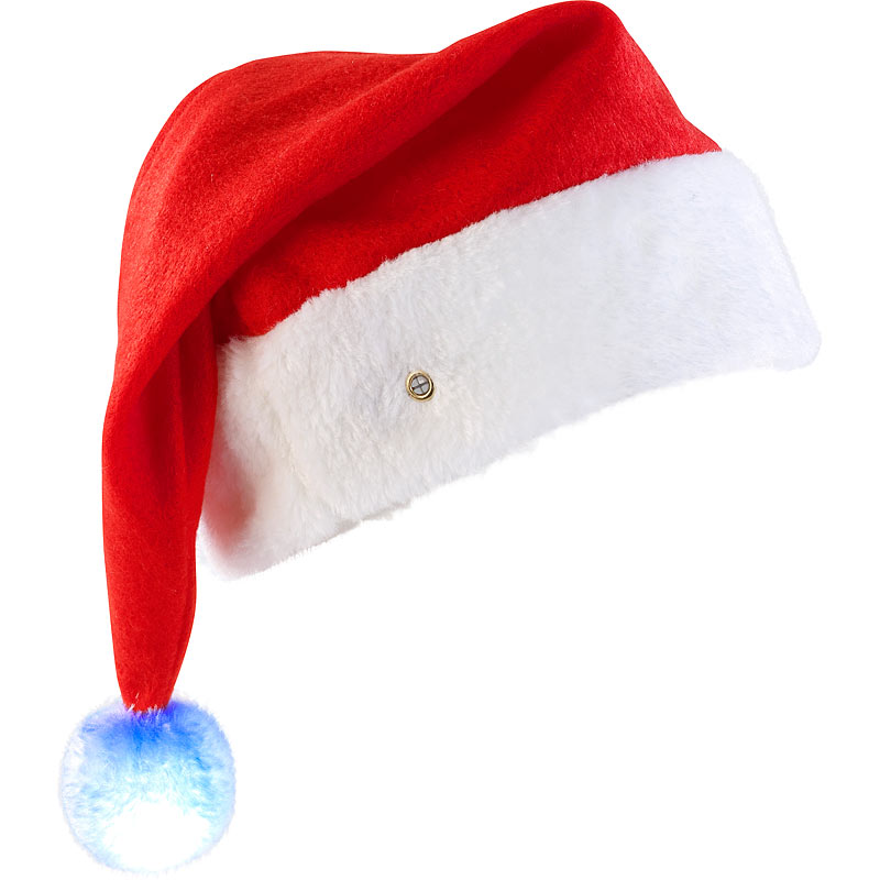 LED-Nikolausmütze mit leuchtendem Bommel, farbwechselnd
