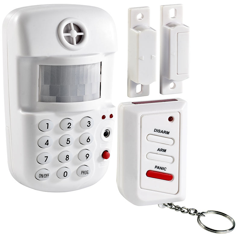 3in1-Hausalarm mit Bewegungsmelder und Fenster-/Türsensor