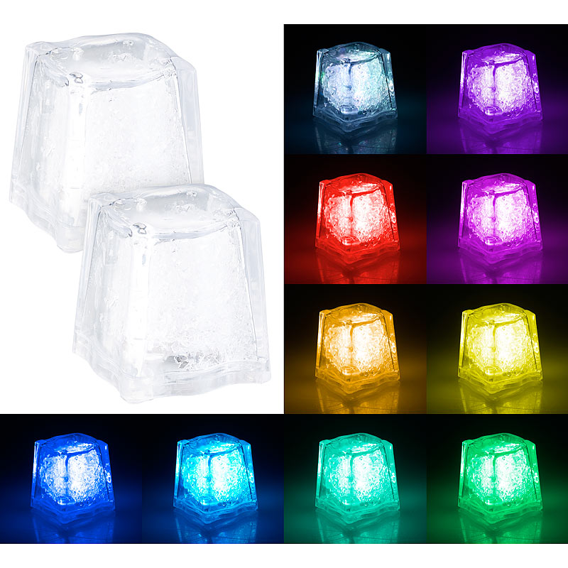 2er Pack Deko-Licht im Eiswürfel-Look mit RGB-Farbwechsel-LED