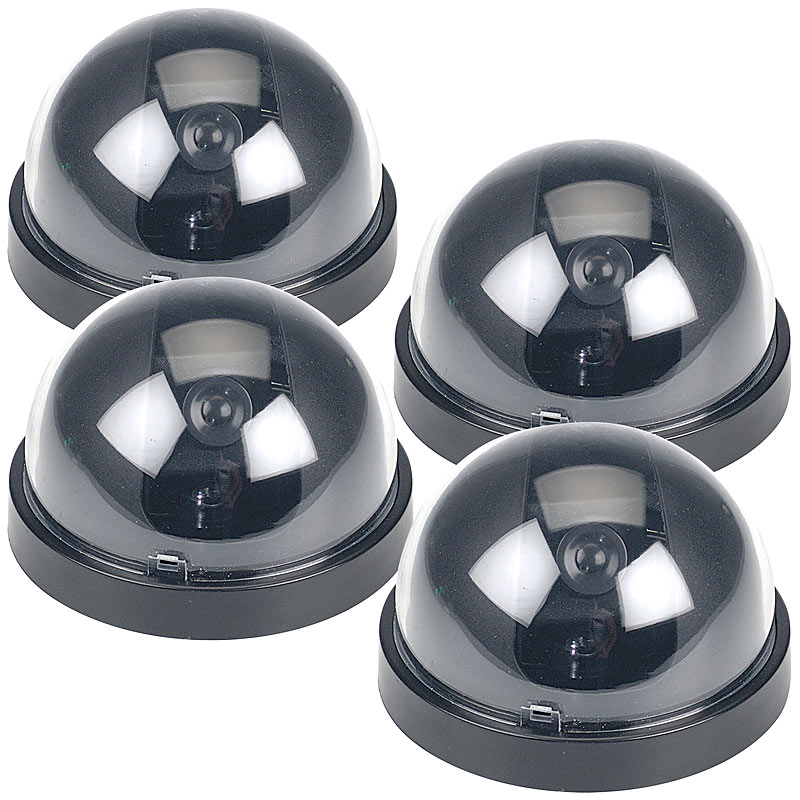 4er-Set Überwachungskamera-Attrappen Dome-Form
