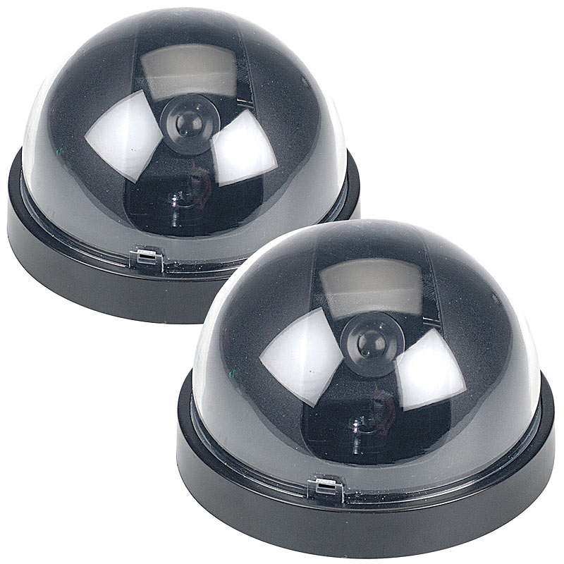 2er-Set Überwachungskamera-Attrappen Dome-Form