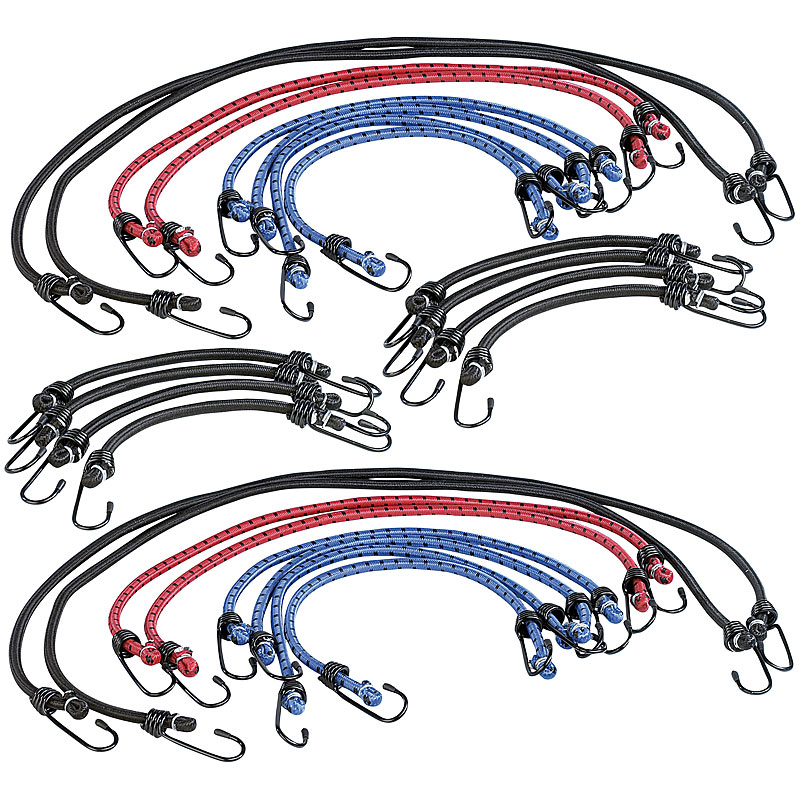 2er-Set extra starke Universal-Gepäckspanner, je 12 Stk.