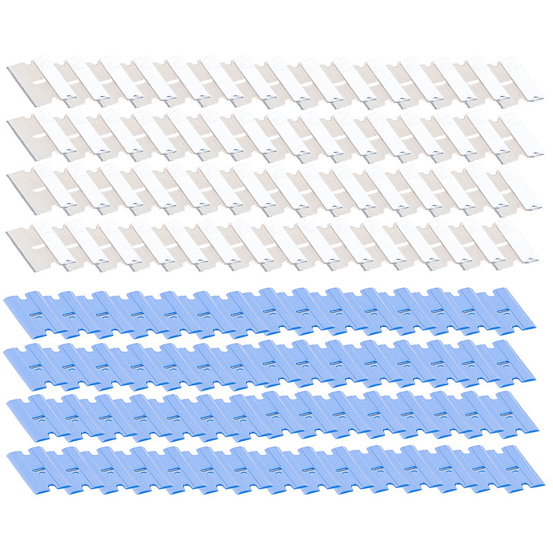 120er-Set Ersatzklingen für Kochfeld-Schaber, Edelstahl & Kunststoff