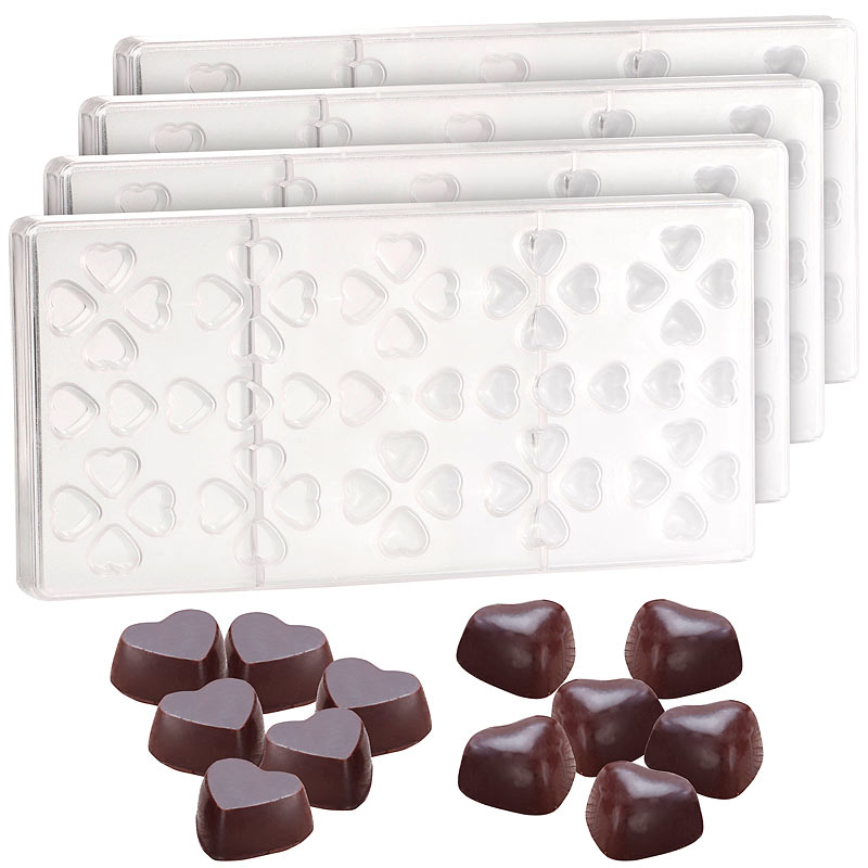 4er-Set 3D Schokoladen-Gussformen-Set 