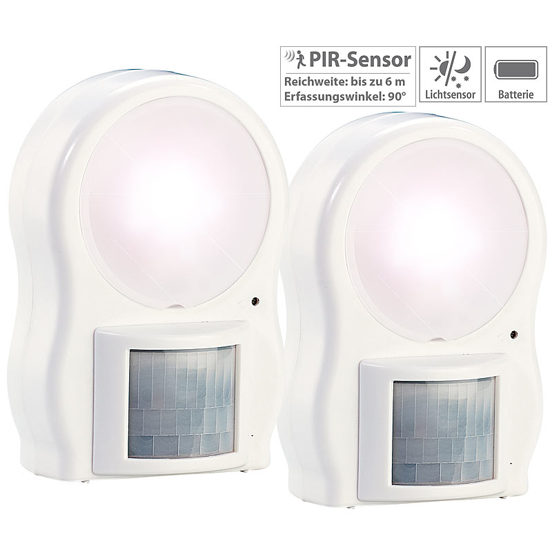 2er-Set LED-Leuchten mit Bewegungs- und Dämmerungssensor