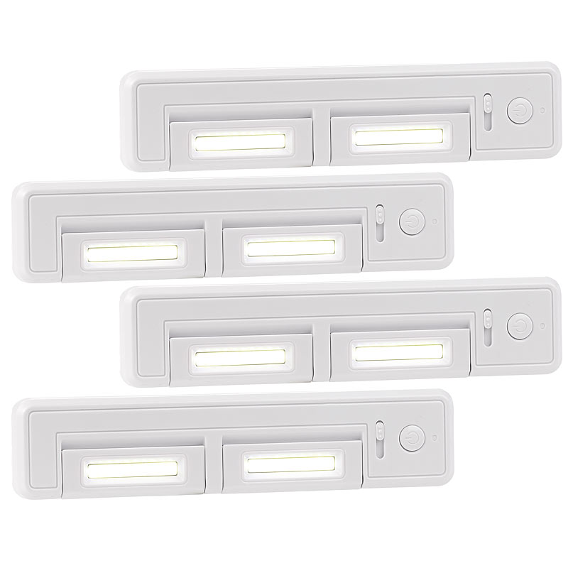 4er-Set Schrank-Unterbau-Leuchten COB, 2 Watt, 80 Lumen