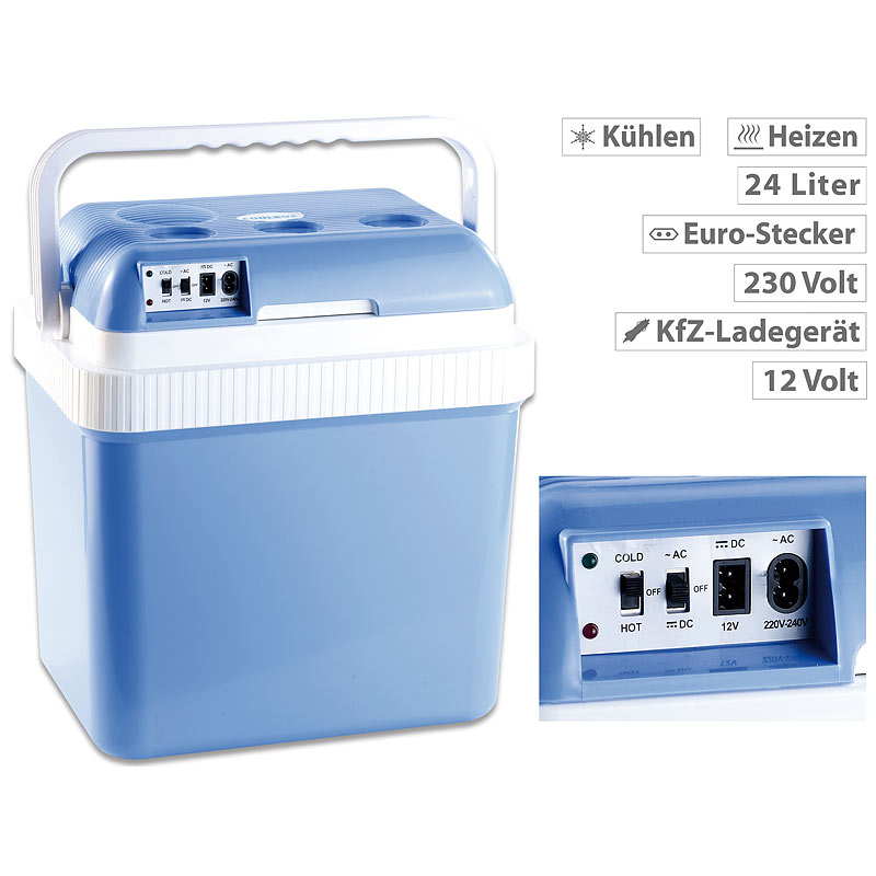 Thermoelektrische Kühl- und Wärmebox, 24 l, 12- & 230-V-Anschluss