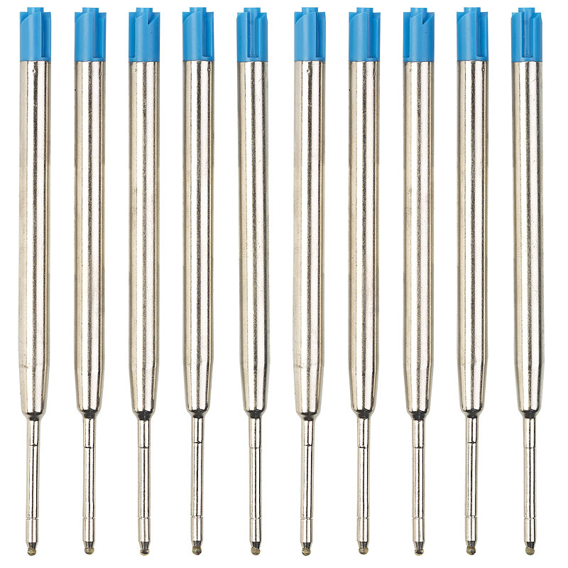 10er-Set Kugelschreiber-Minen, in blau, Stärke B