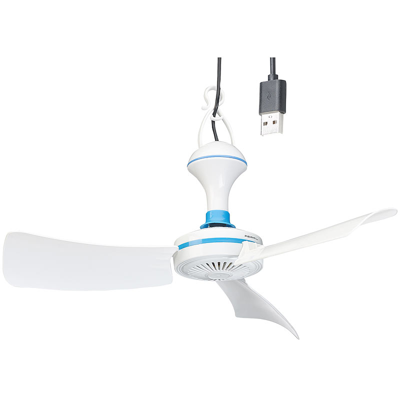 Mobiler USB-Deckenventilator mit Aufhänger, Ø 42 cm, 5 W, 300 U/Min.