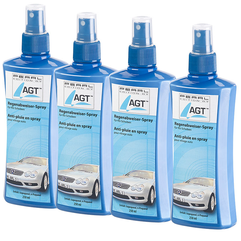 4er-Set Regenabweiser-Spray für Kfz-Scheiben, je 250 ml