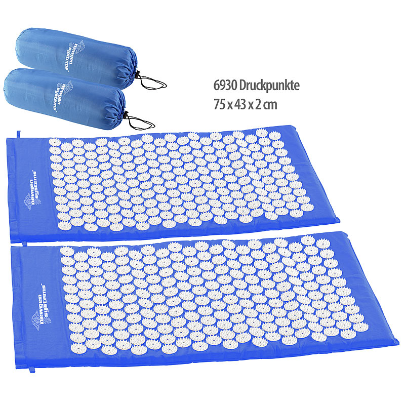 2er-Set Entspannungsmatten mit 6930 Druckpunkten, 75 x 43 x 2 cm