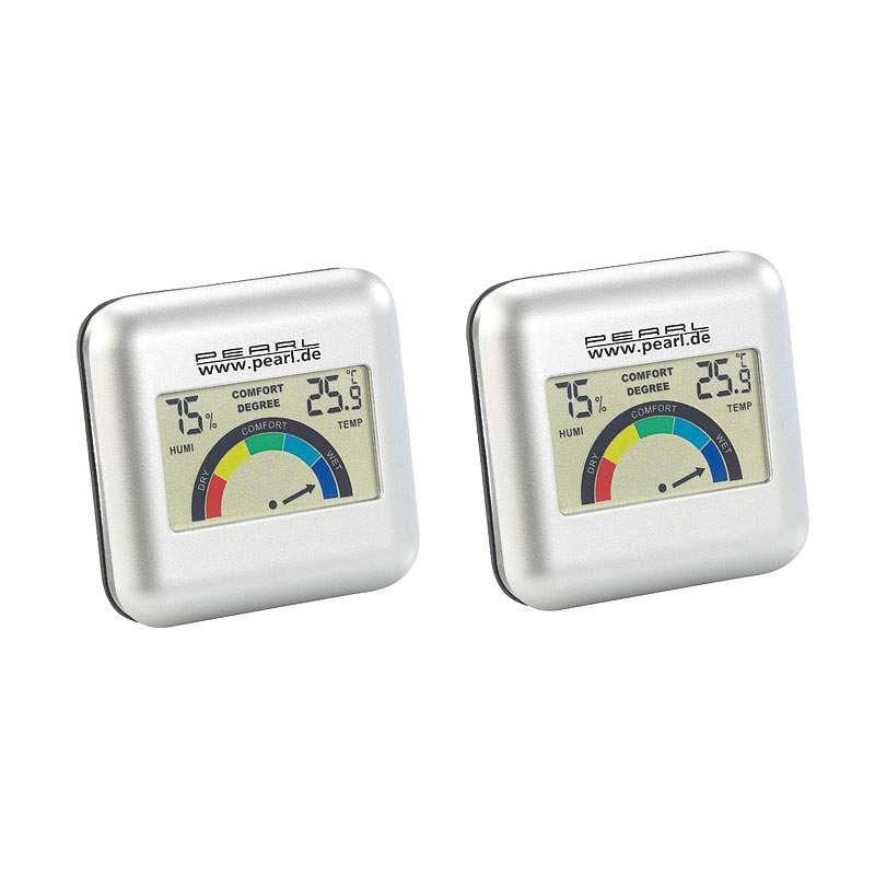 2er-Set digitales Hygrometer mit Thermometer mit grafischer Anzeige