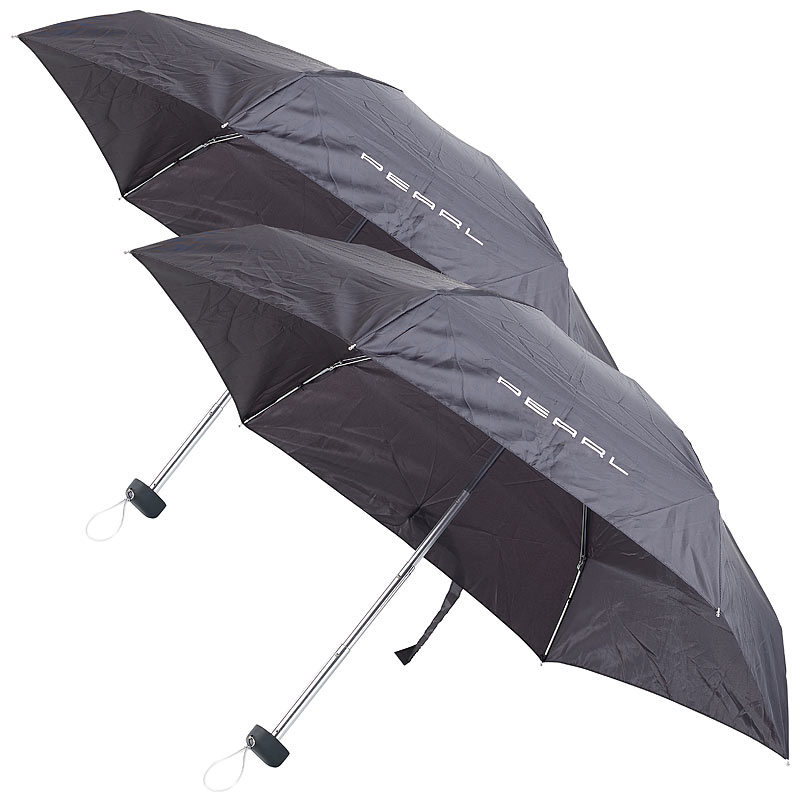2er-Set Mini-Regenschirm mit Transporthülle, extraleicht, 16 cm