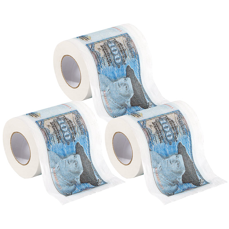 3 Rollen Retro-Toilettenpapier 