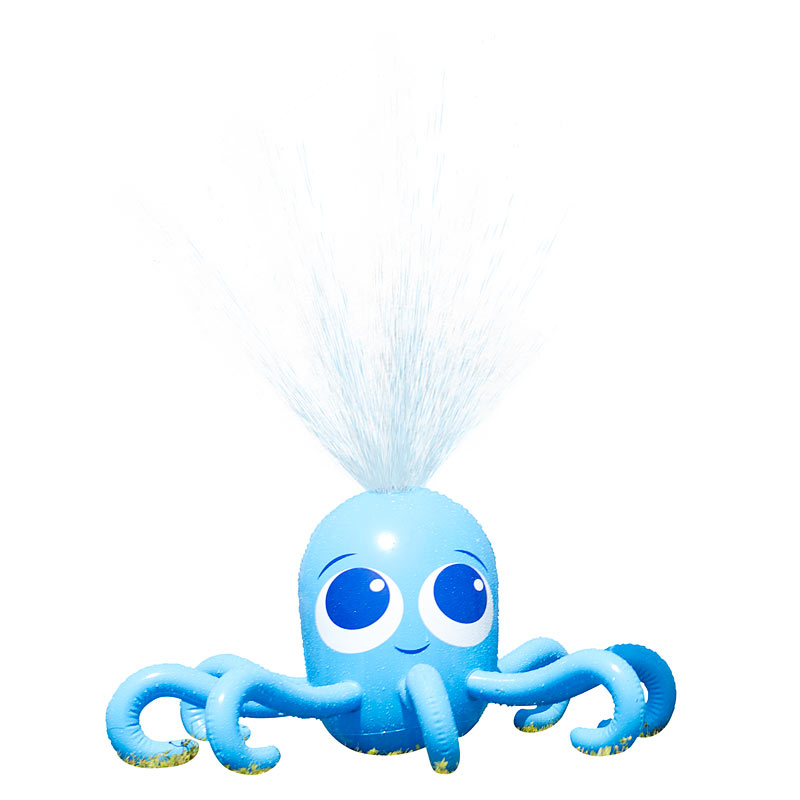 Aufblasbarer Oktopus mit integriertem Wassersprinkler für Kinder