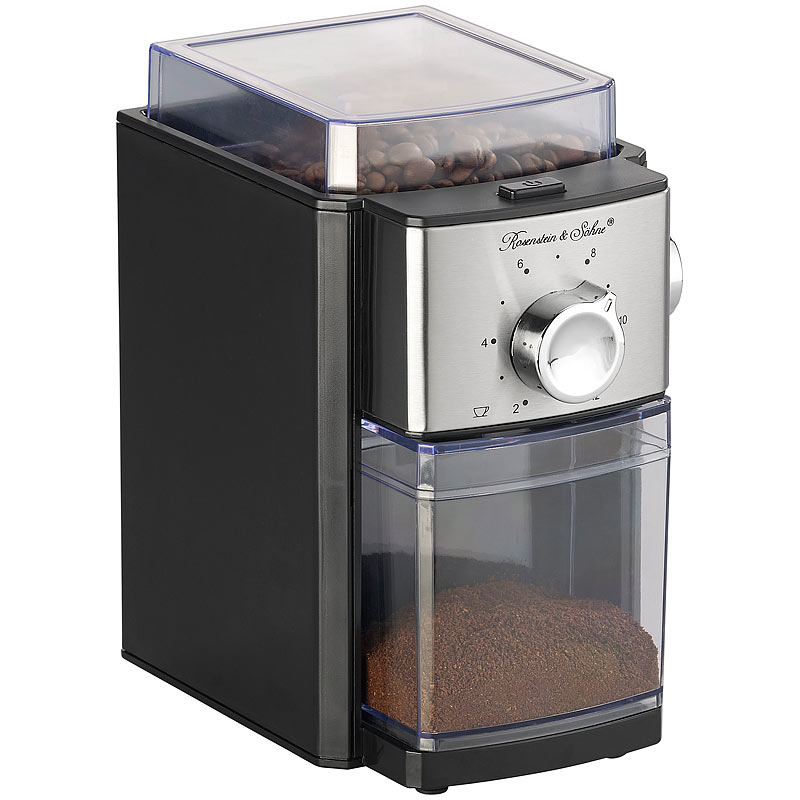 Elektrische Kaffeemühle, Scheibenmahlwerk, für 250 g Bohnen, 150 Watt