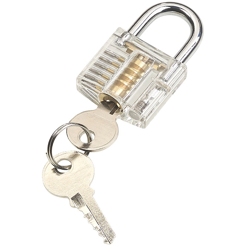 Durchsichtiges Lockpicking-Übungsschloss mit 2 Schlüsseln