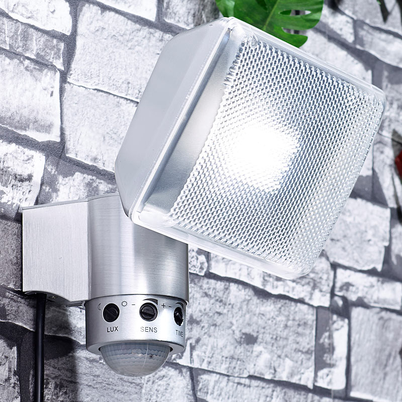 LED-Fluter, Aluminium, 13,5 Watt, IP44, mit Bewegungssensor