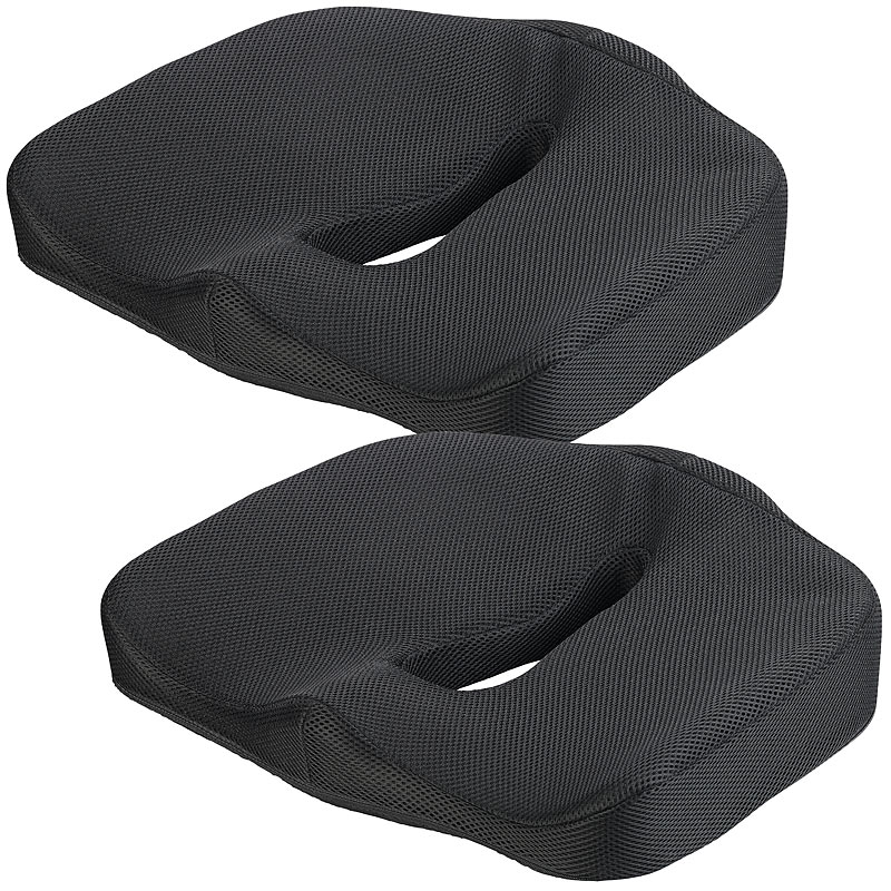 2 ergonomische Memory-Foam-Sitzkissen für Auto, Schreibtisch u.v.m.