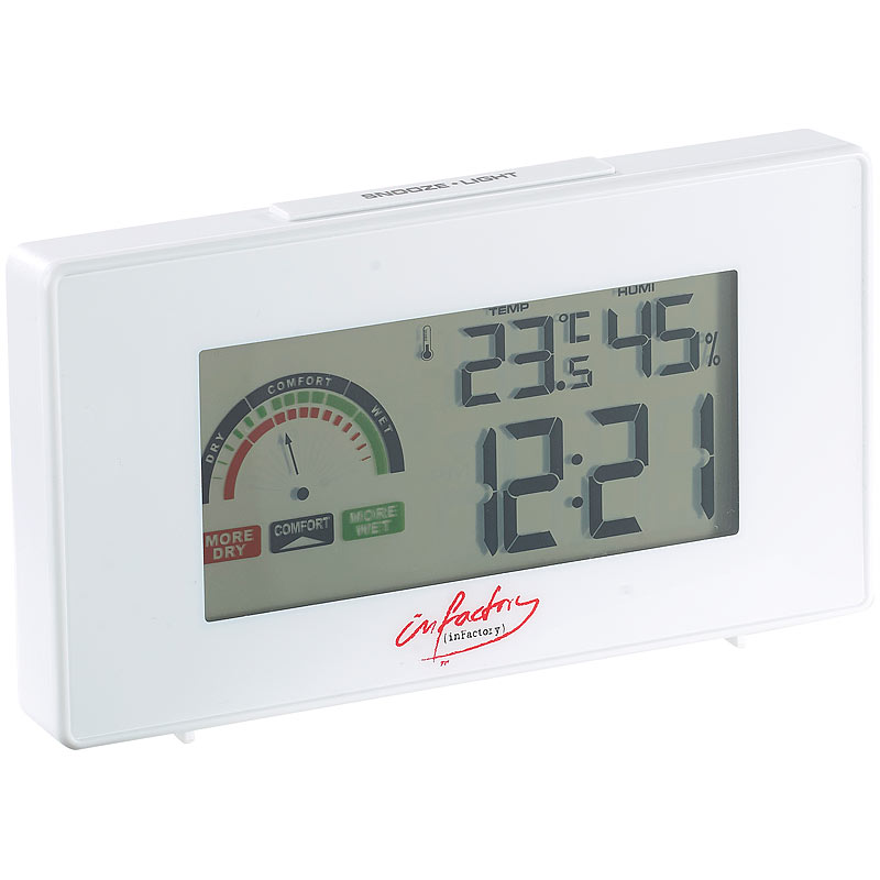 Digitaler Funkwecker mit Thermometer und Hygrometer