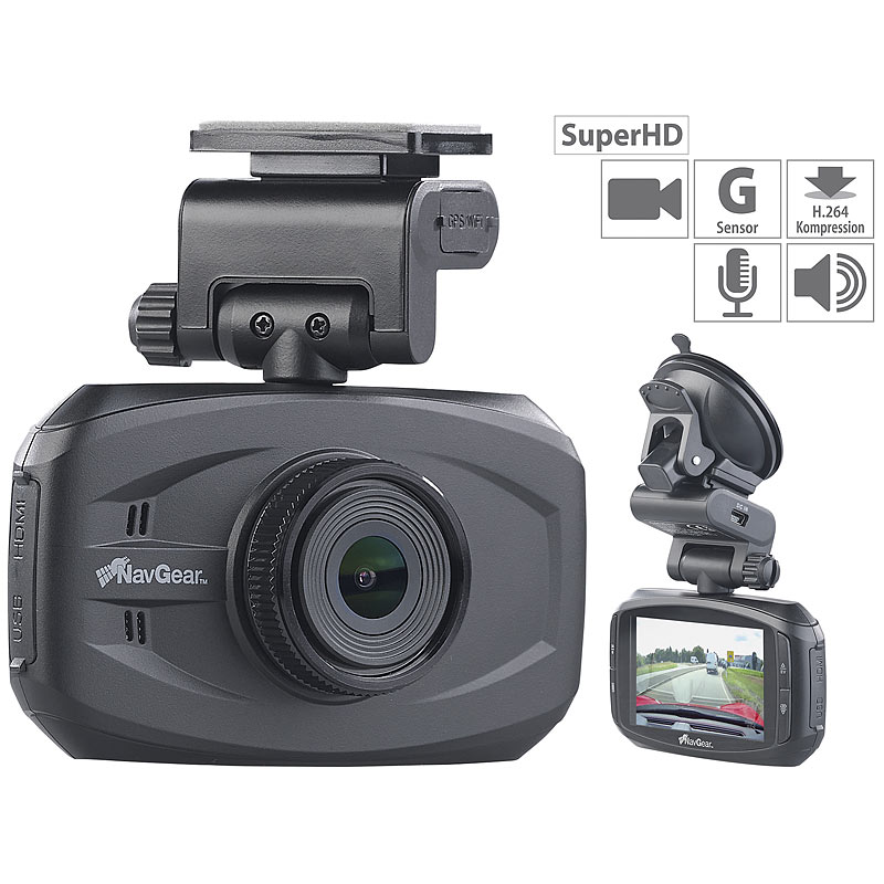 Super-HD-Dashcam MDV-3300.SHD, G-Sensor, 170°-Weitwinkel