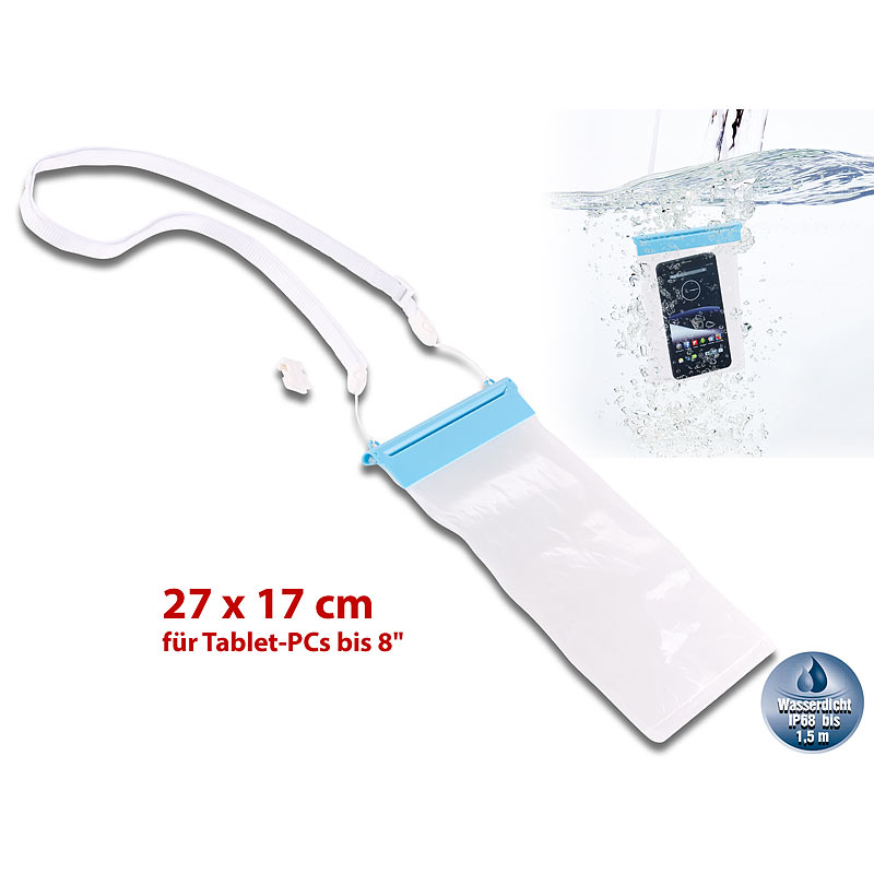 Wasserdichte Universal-Hülle für iPad mini & Tablets bis 20,3 cm / 8