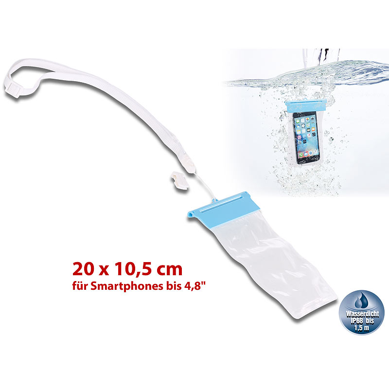 Wasserdichte Universal-Tasche für iPhone & Smartphone bis 12,2cm/4,8