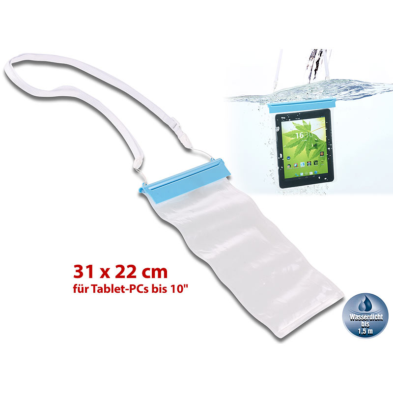 Wasserdichte Universal-Hülle für iPads & Tablet-PCs bis 25,4 cm / 10