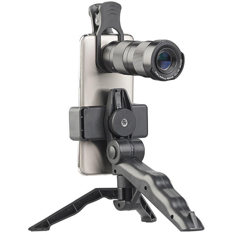 Somikon Teleobjektiv 20x Für Smartphones - Mit Stativ & Alu-Gehäuse Für Scharfe Nahaufnahmen