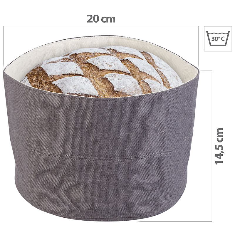 Brotkorb aus 100% Baumwolle, waschbar, Ø 20 cm