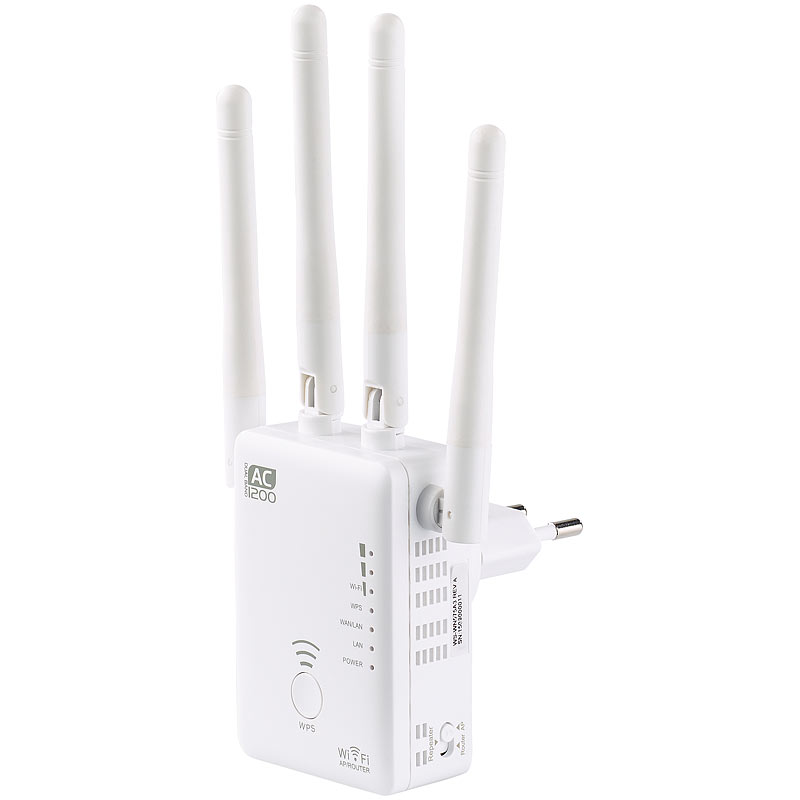 Dualband-WLAN-Repeater WLR-1221.ac, AccessPoint & Router, 1.200 Mbit/s
