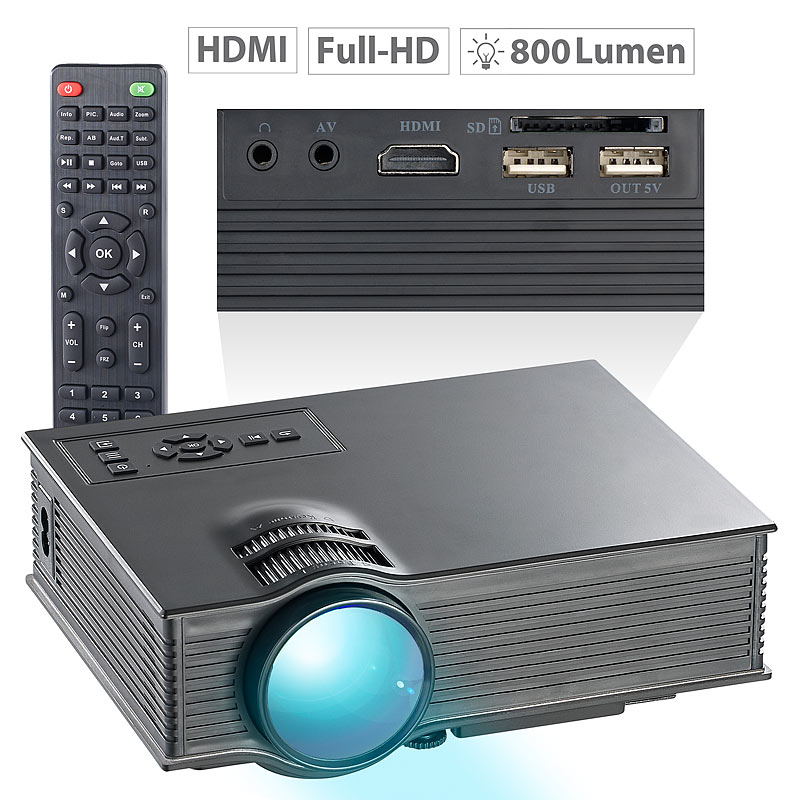 LCD-LED-Beamer LB-8300.wl, SVGA, Miracast, DLNA & AirPlay, 800 x 480