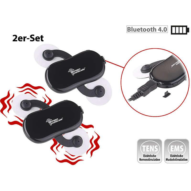 2er-Set 2in1-Akku-Stimulator, EMS & Massage, Bluetooth, App-Steuerung