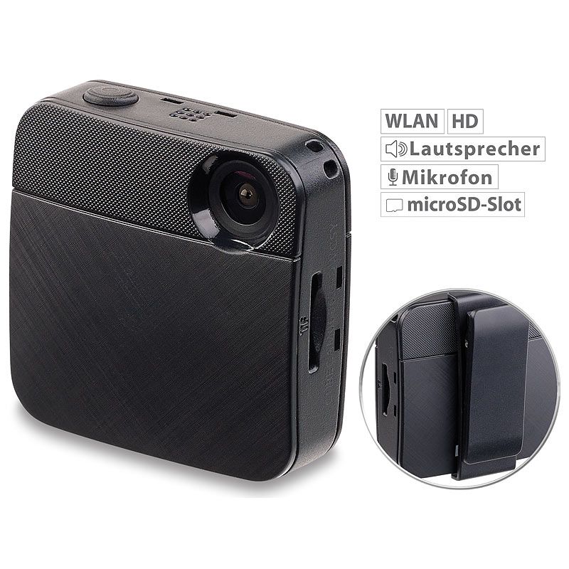 Mini-HD-Body-Cam mit WLAN & Livestream-Funktion für YouTube & Facebook