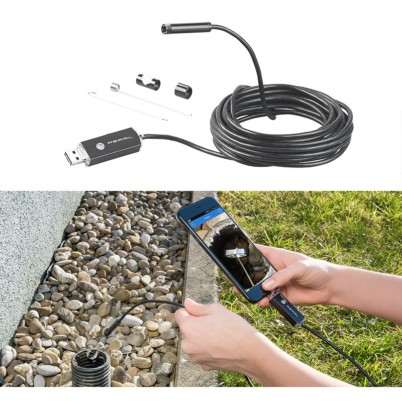 USB-HD-Endoskop-Kamera für PC und OTG-Android-Smartphone, 5 m, IP67