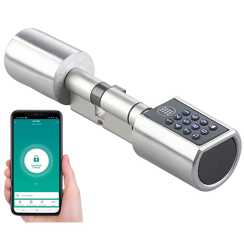 Elektronischer Tür-Schließzylinder mit Zahlencode, Bluetooth & App