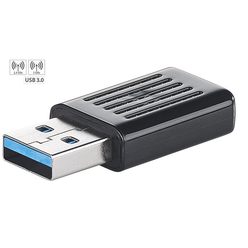 Mini-WLAN-Stick WS-1202.ac mit bis zu 1.200 Mbit/s (802.11ac), USB 3.0