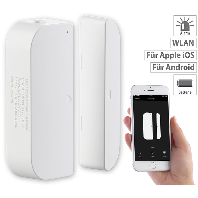 WLAN-Tür & Fensteralarm, Sicherung, komp. zu Alexa & Google Assistant