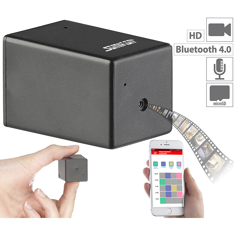 Micro-HD-Videokamera DV-800 mit Bluetooth, Konfiguration per App & USB