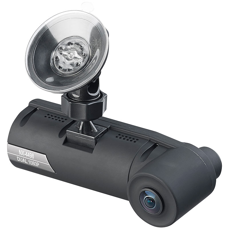 NavGear Dashcam Kamera: Full-HD-Dashcam mit 2 Kameras, Versandrückläufer