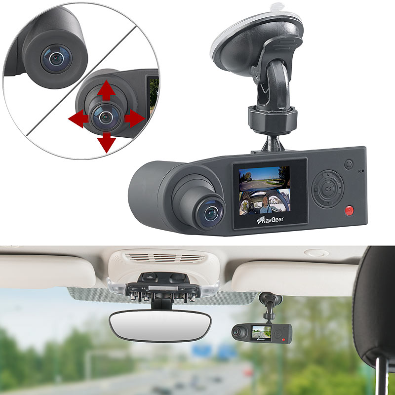 Auto Kamera FullHDDashcam mit 2 Kameras für 360°PanoramaSicht, G