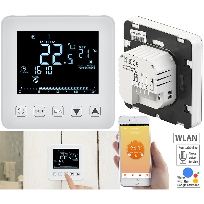 WLAN-Thermostat für Fußbodenheizungen, für Siri, Alexa & GA