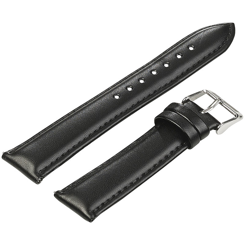 Armband für Uhren mit 20-mm-Steg, Kunstleder schwarz